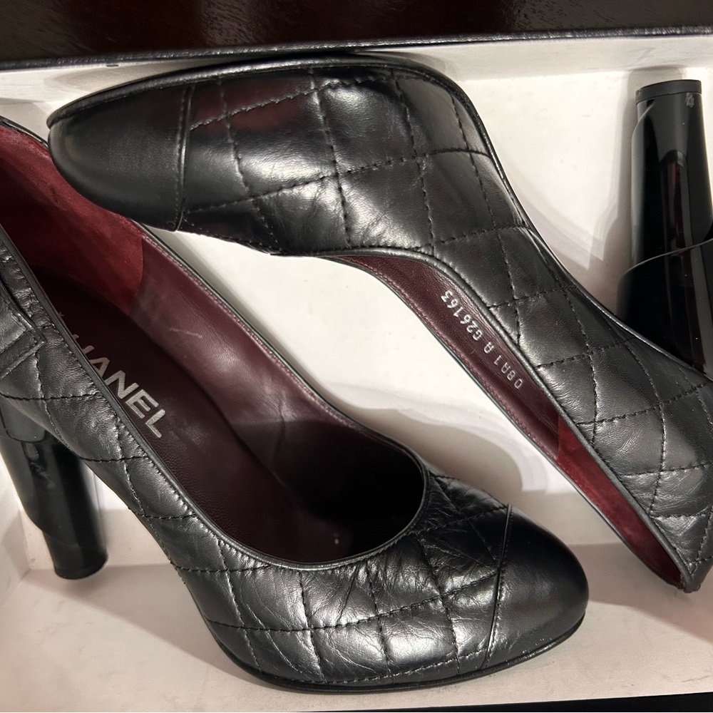 CHANEL Black Quilted Heels
